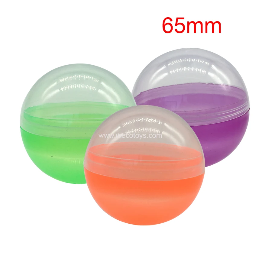 65mm Empty Plastic Toy Capsules for Vending Machine and Snack Candy