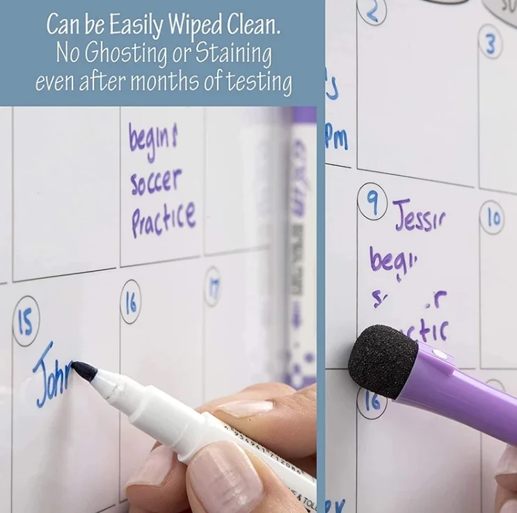 OUV Spanish Monthly and Weekly Dry erase Magnetic Whiteboard Calendar for Fridge