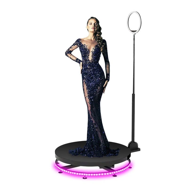 Flight case optional slow motion photobooth 100cm/40 inch 360 degree video booth for event / wedding