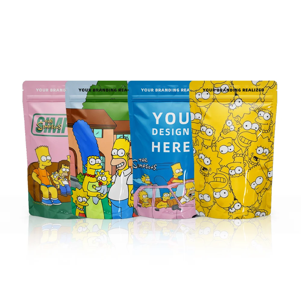 Custom Digital Printed Edible Plastic Stand Up Doypack Pouch Smell Proof Cookie Mylar Bags with My Logo