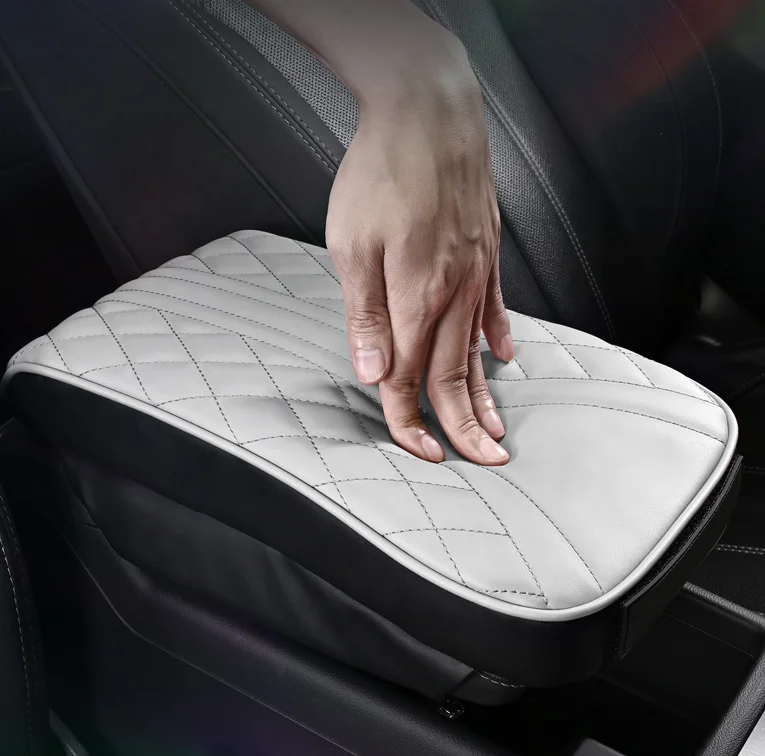 Anjuny PU Leather Car Armrest Cushion Pad for Car Universal Memory Foam Auto Center Console Seat Armrests Box Cover Hand Support