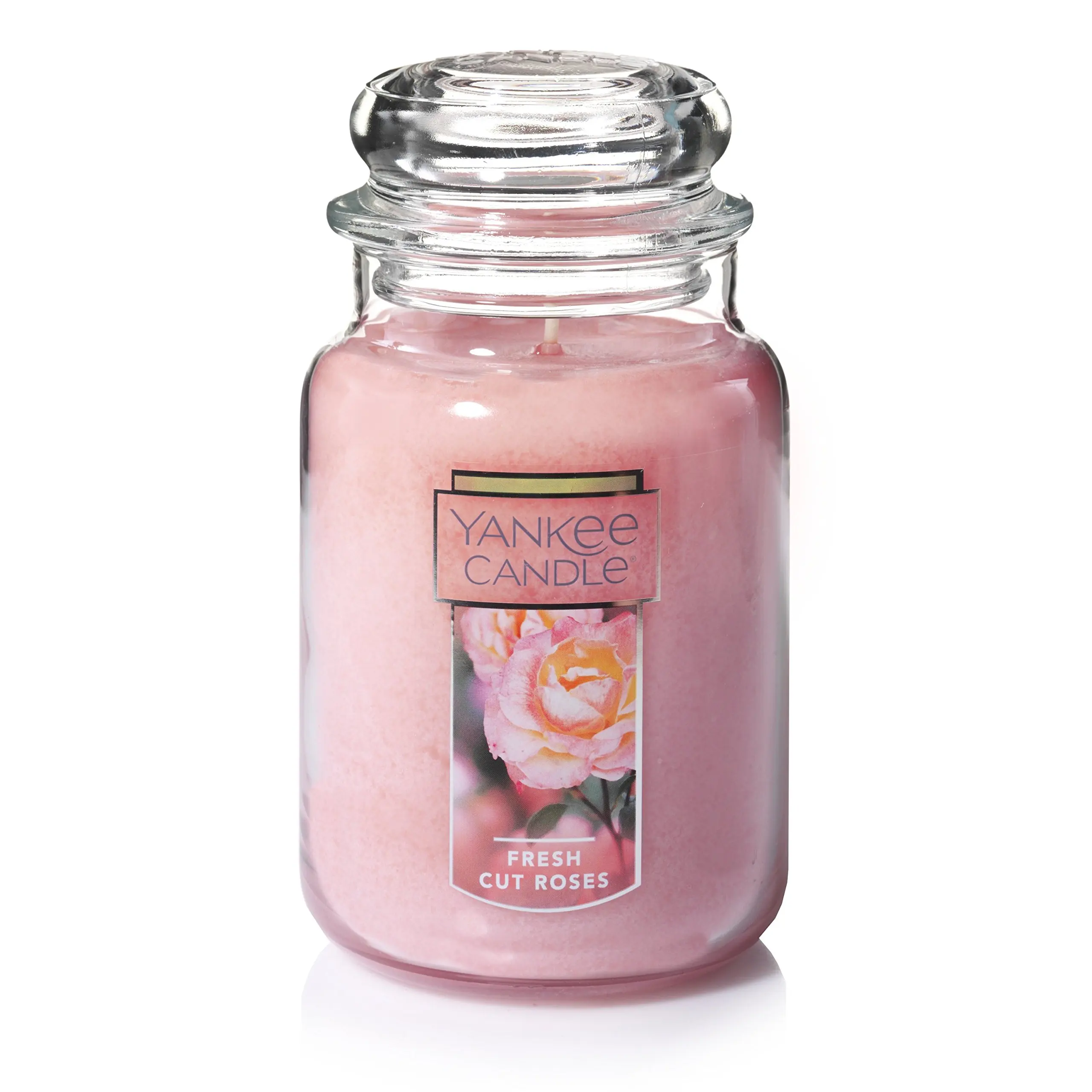 WANHUA  Fresh Cut Roses Scented Classic 22oz Large Jar Single cOver 110 Hours of Burn Time
