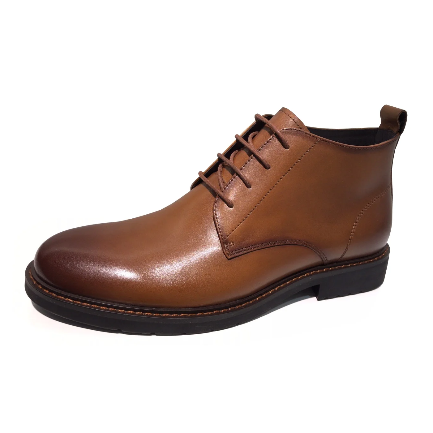 Factory wholesale benefit hot vintage design men shoes genuine leather boots brown leather casual ankle boots