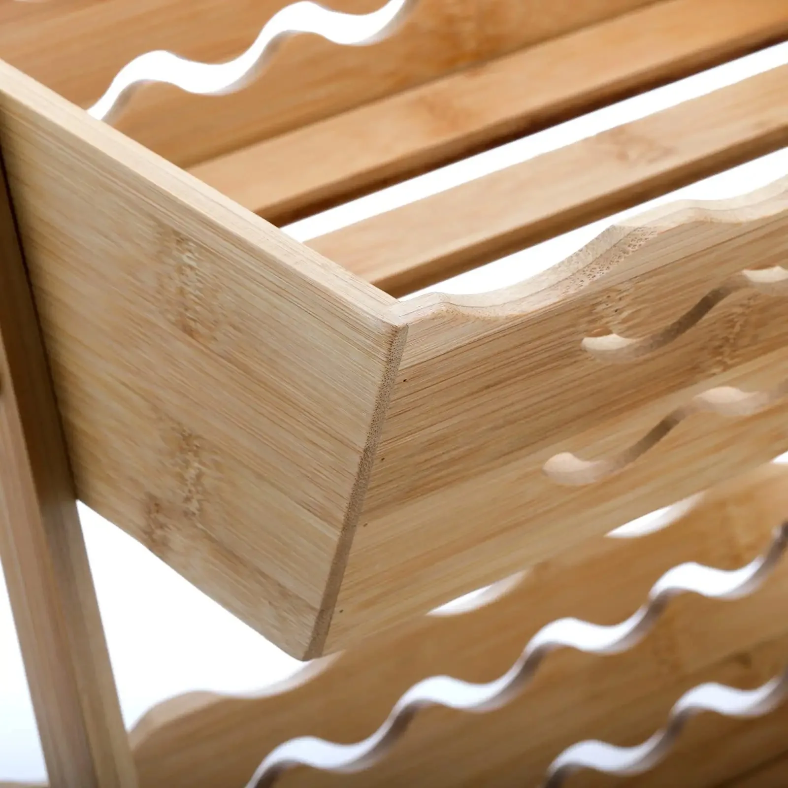 Bamboo Fruit Basket 2-Tier Bread Storage Organizer Vegetable Holder Bowl Display Rack for Kitchen