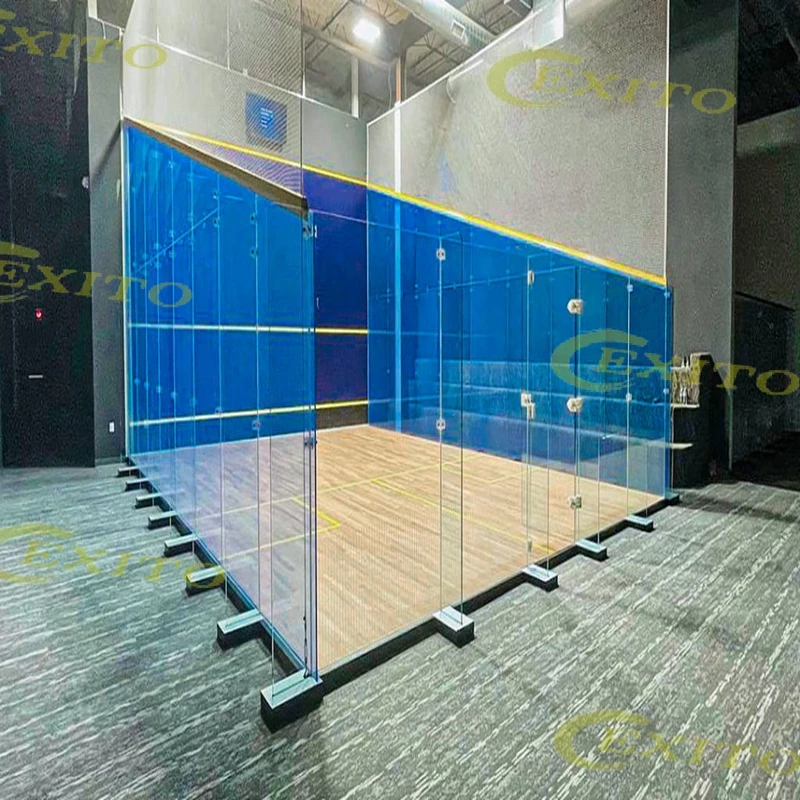 EXITO High Quality Raquetas de squash Indoor Single Double Squash Rackets Court with four vertical walls glass