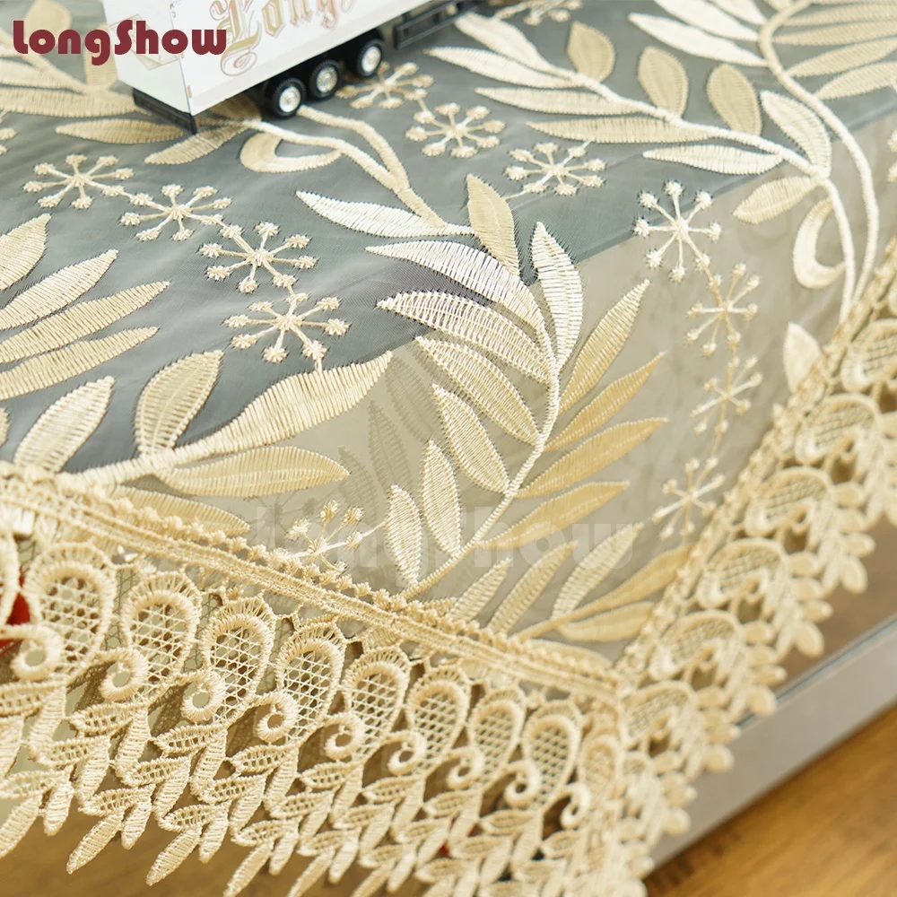  Longshow лидер продаж скатерть из органзы с кружевом и