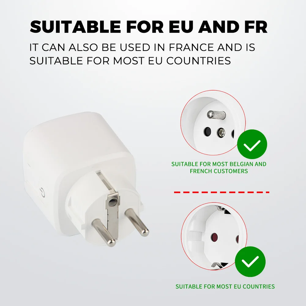 16A Tuya WiFi WiFi+RF433 EU Smart Plug Power Monitor Wireless Socket Remote Timer Control For Google Home Alexa