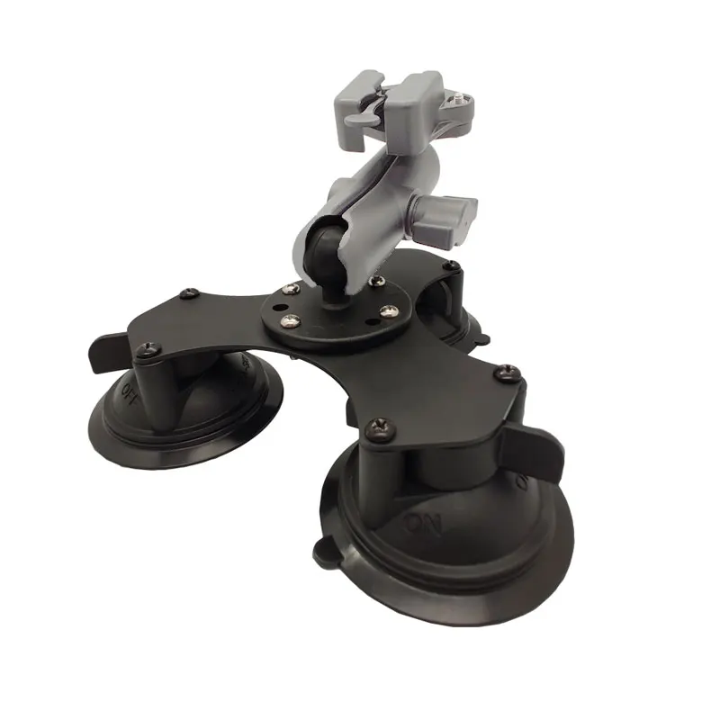 Wind screen tablet holder 1 inch twist-lock windshield suction base bracket for car monitor triple car suction cup mount for ram