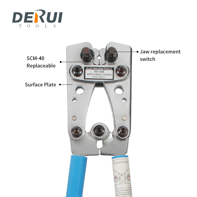 
DERUI tool HX-50B/50SC/50D large Y.O terminal crimping pliers wire terminal connectors tool copper tube machine wire cable Cri 
