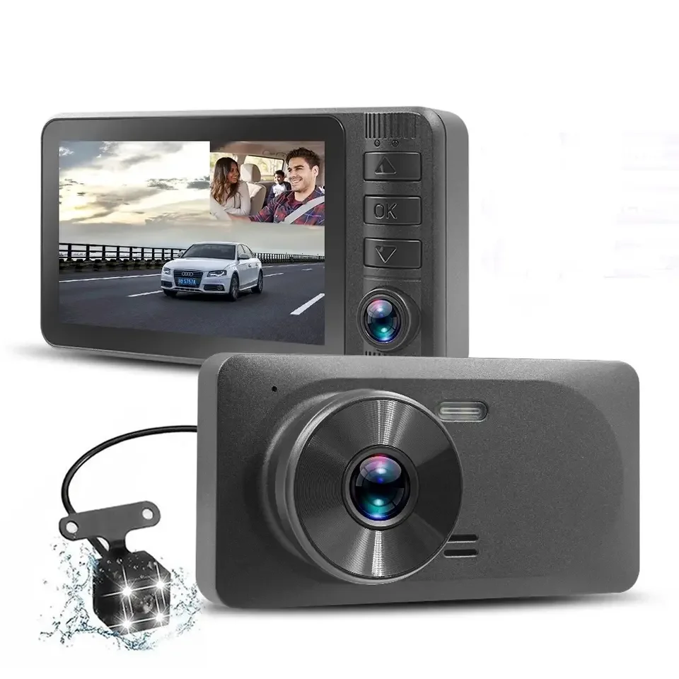 Full HD 360 Degree Car DVR Dash Cam 1080p Three Lenses Car Black Box with G-sensor and Loop Recording