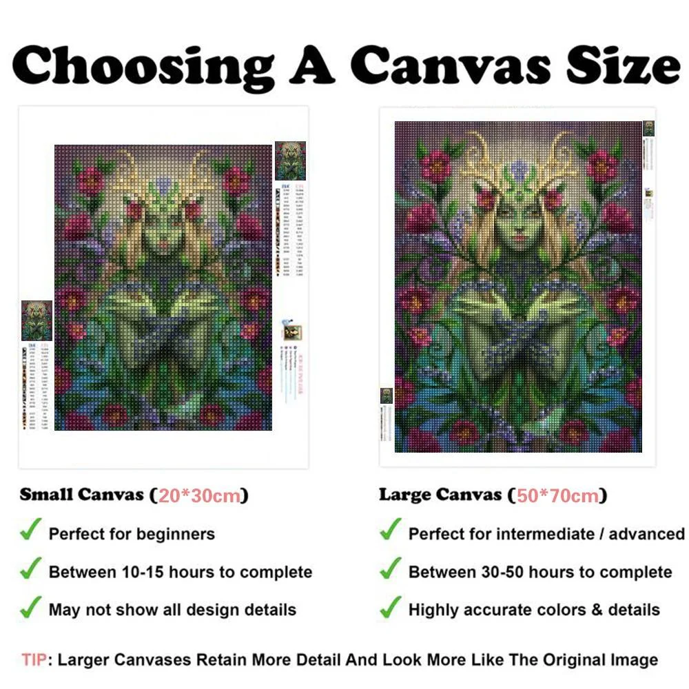 FIYO DIY 5D Flower Witch Diamond Painting Full Drill Kits Home and Kitchen Fashion Crystal Rhinestone Cross Stitch Embroidery