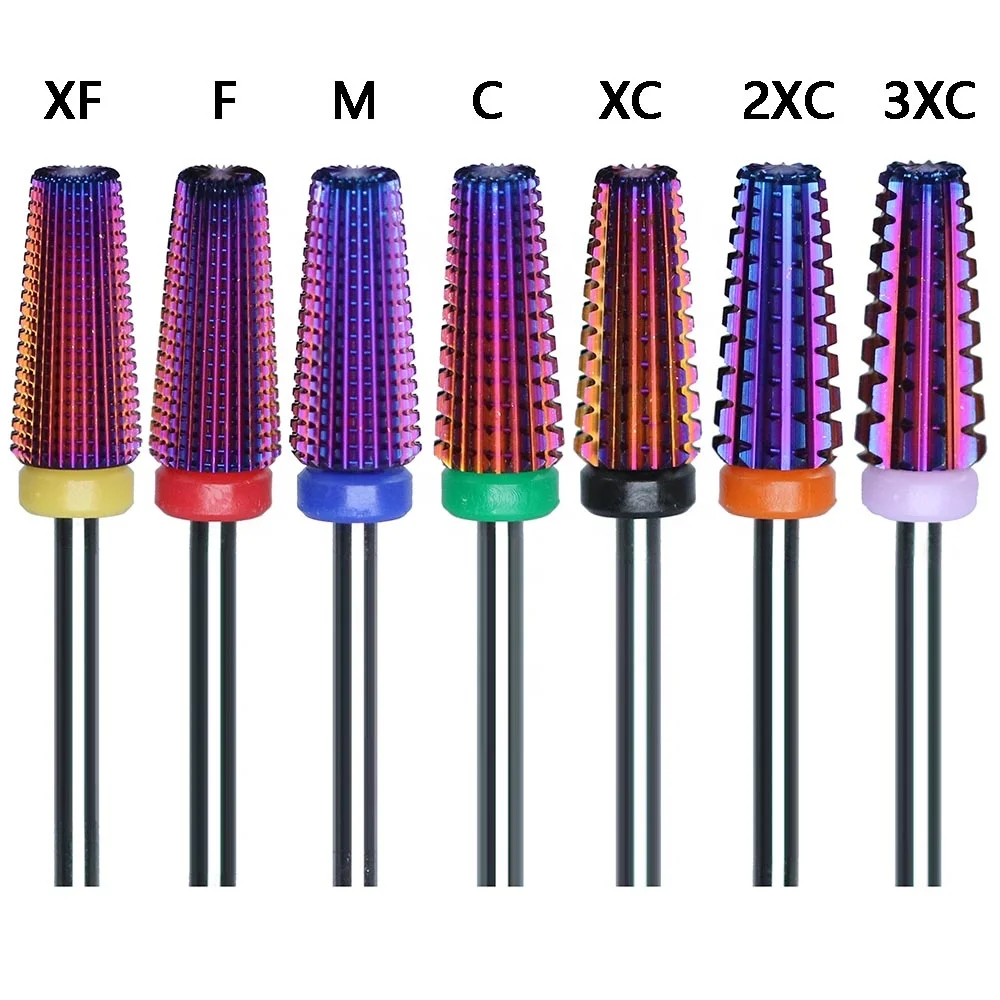 Wholesale High Quality 5 in 1 Nails Salon Products Purple Nail Polish Drill Bits