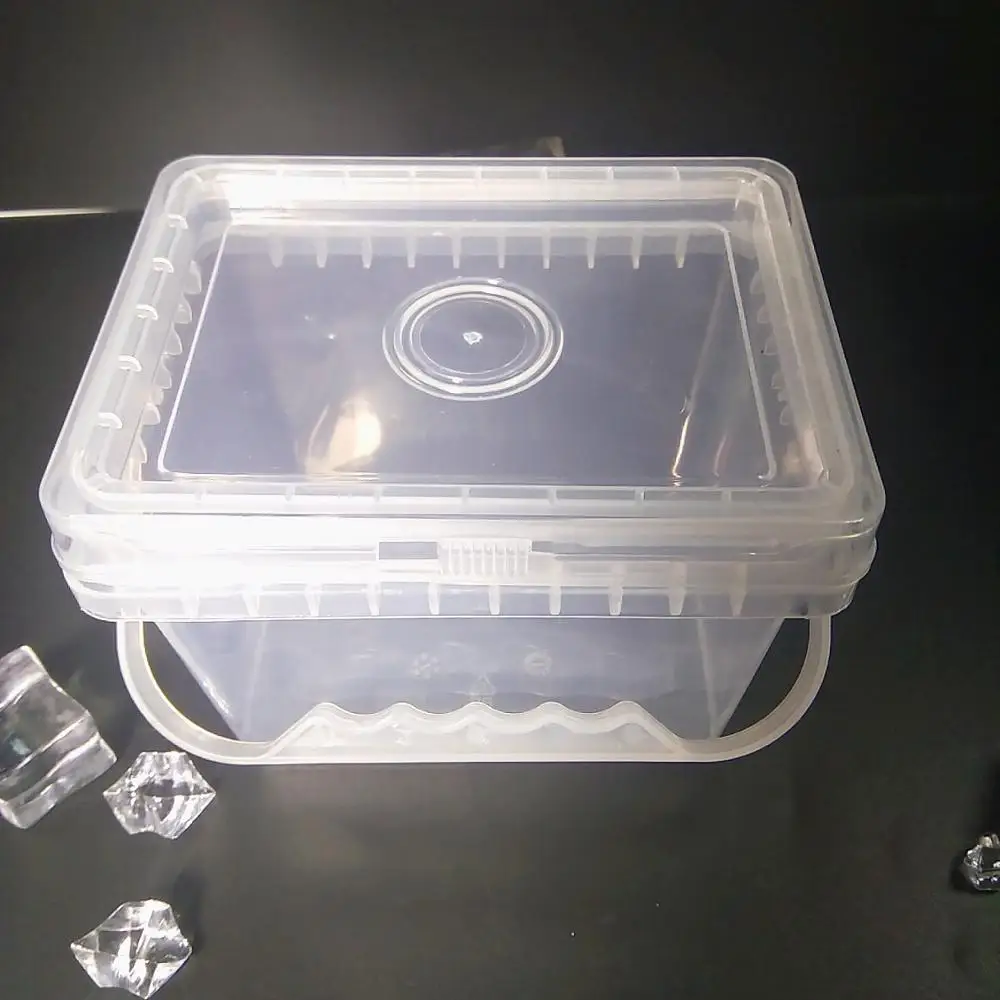 
Stocked Good Quality Tamper Evident Black Plastic Square Paint Buckets With Lids And Handle Pail 