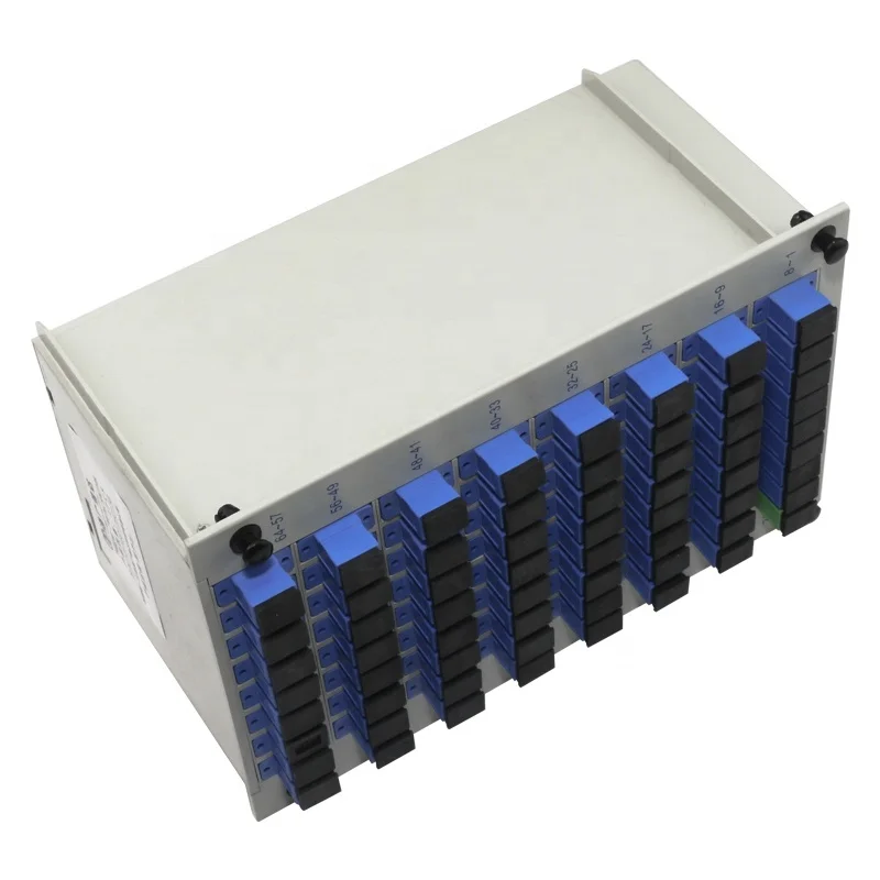 1x64 PLC splitter , tray type optical fiber splitter low insertion loss forFTTH