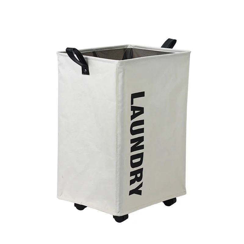 Wheeled Dirty Clothes Storage Basket Oxford Cloth Japanese Home Clothes Storage Dirty Clothes Bins