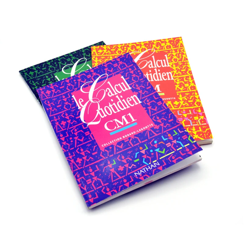Custom Book Printing Service Softcover Text Book Full Color Educational French English Textbook
