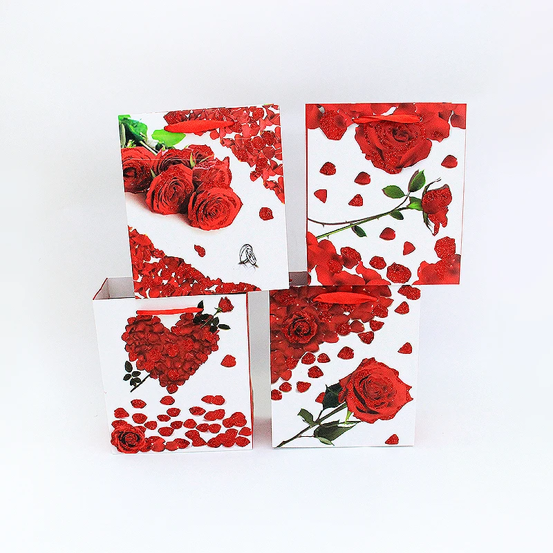 China OEM factory wholesale gift decoration heart shape love logo print paper bag