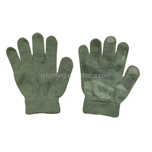 simple fashion unisex color mittens warm soft knitted