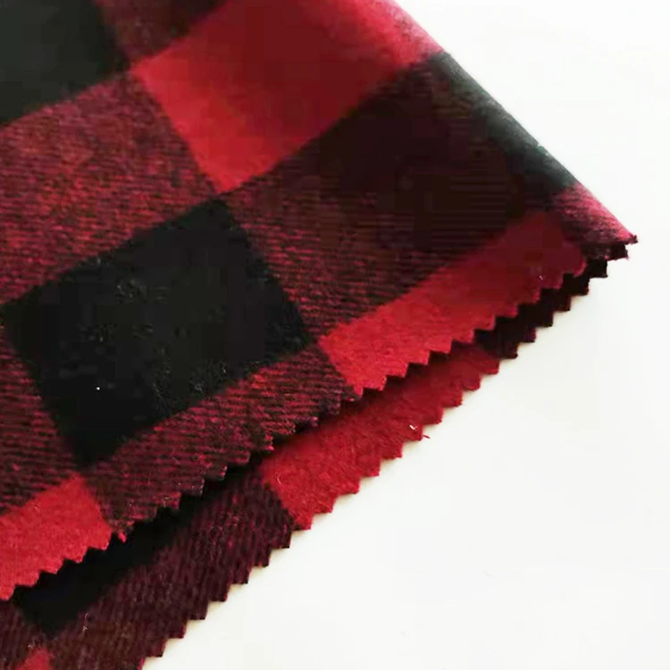 Fashionable Hot selling 393gsm 50 wool 50 oth melton plaid fabric for coats
