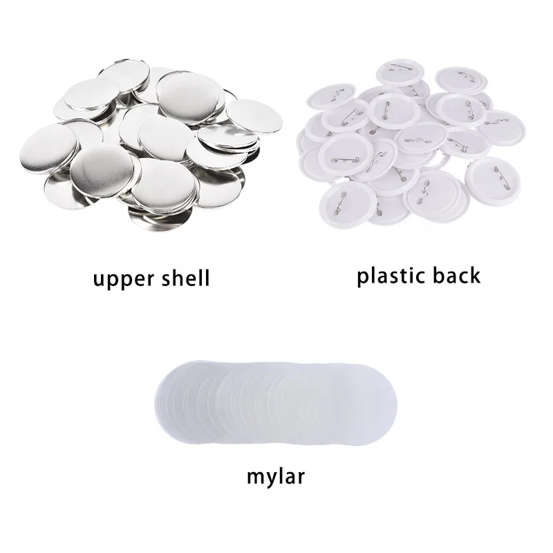 Best Price Manual Button Badge Making Machine With Metal Slide Plate Round Button Maker with Pin Back Button Material 100 Sets