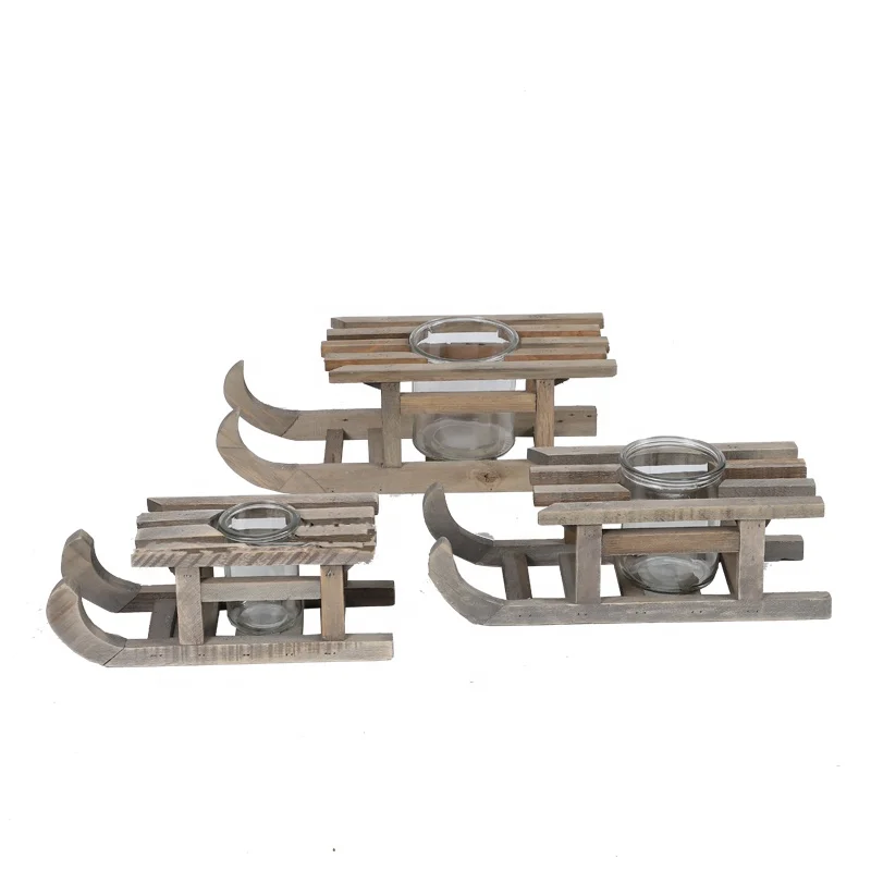 China Factory Wood Stick Rustic Wooden Candle Holders Log
