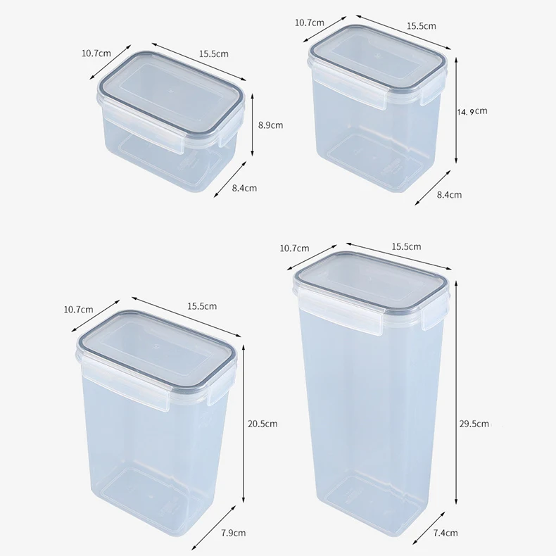 Popular Kitchen Miscellaneous Grain Sealed Can Storage Miscellaneous Grain Can Tea Noodle Clasp Plastic Transparent Storage Tank