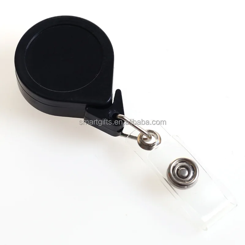 Factory Customized Anti Twist Black White Blue Red Name Badge ID Reel Retractable With LOGO