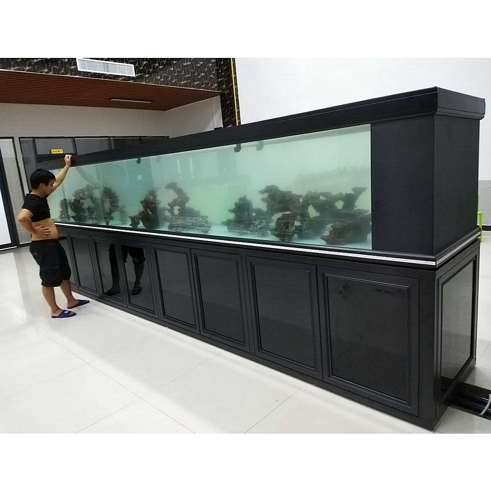 2 m - 8 m custom aluminium cabinet ultra clear glass aquariums
