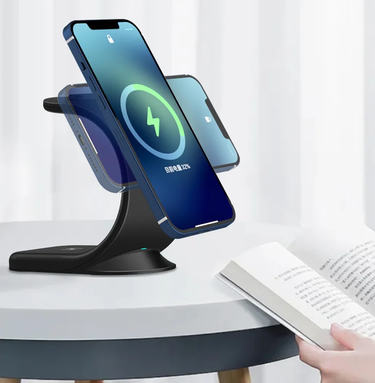 Dropshipping products 2022 3 in 1 15w magnetic wireless charger fast charging phone holder chargers batteries & power supplies