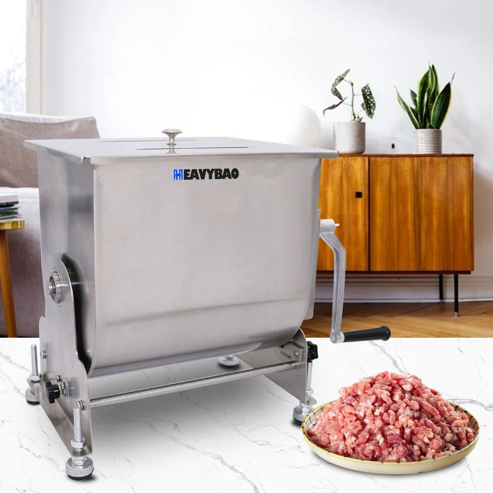 Heavybao Stainless Steel Commercial Meat Mixer Sausage Hand Operated Meat Mixer Grinder Manual