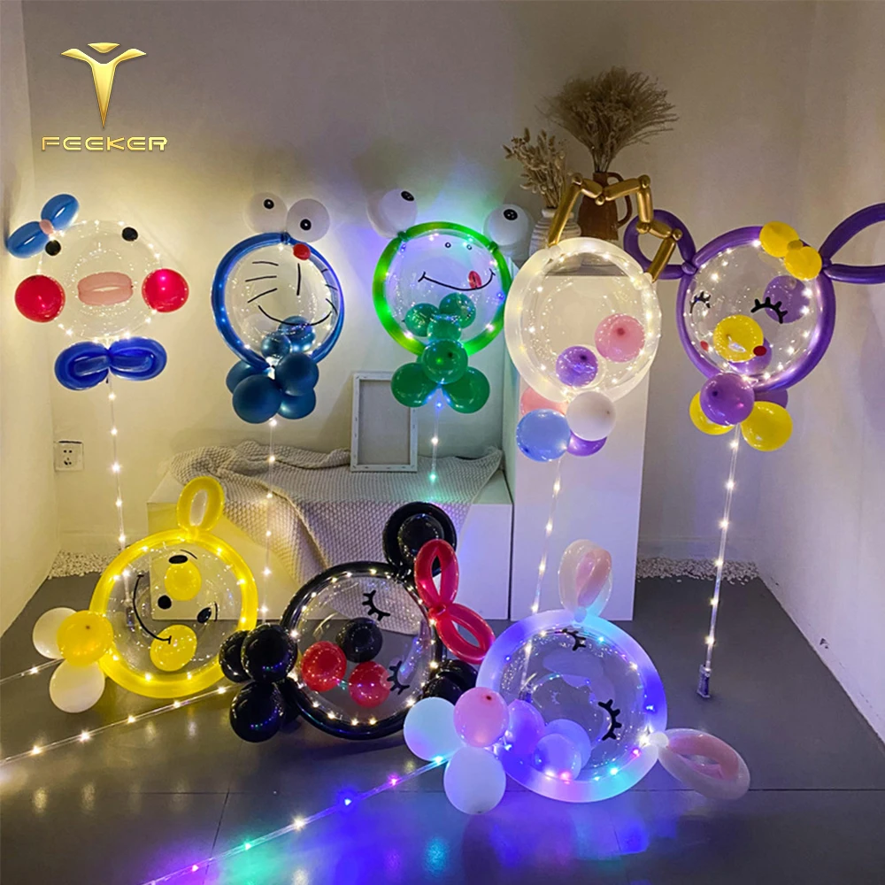 Bobo Balloons: Transparent, Inflatable, Helium-Filled With Metallic Colors And LED Lights