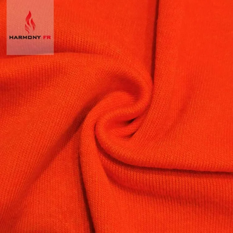 CSA-Z96 Modacrylic Viscose Knitted Interlock Orange Inherent FR Fabric