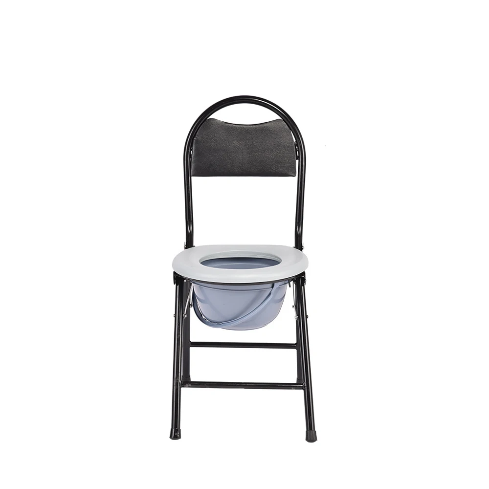 Attendant bathroom toilet chair Propelled Steel Commode Chair for handicapped