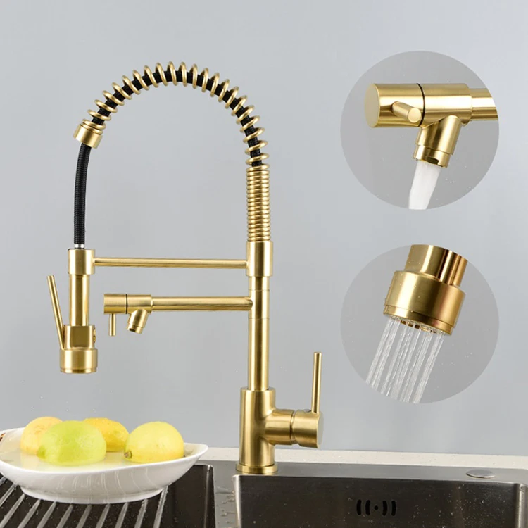 pull out spring kitchen faucets high quality