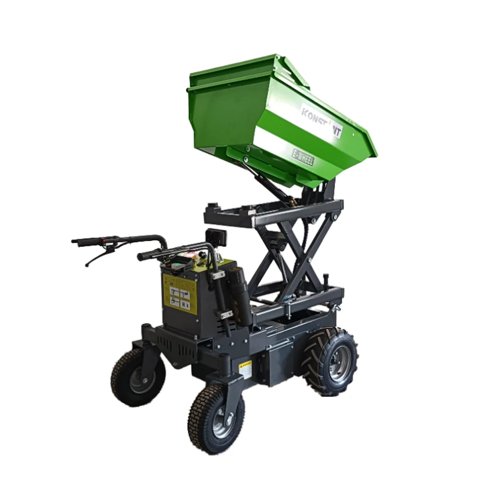KONSTANT Mini Electric Dumper 500kg Bucket Capacity Small Battery Power Transfer Hydraulic Dumping Farm Used Mini Loader Engine