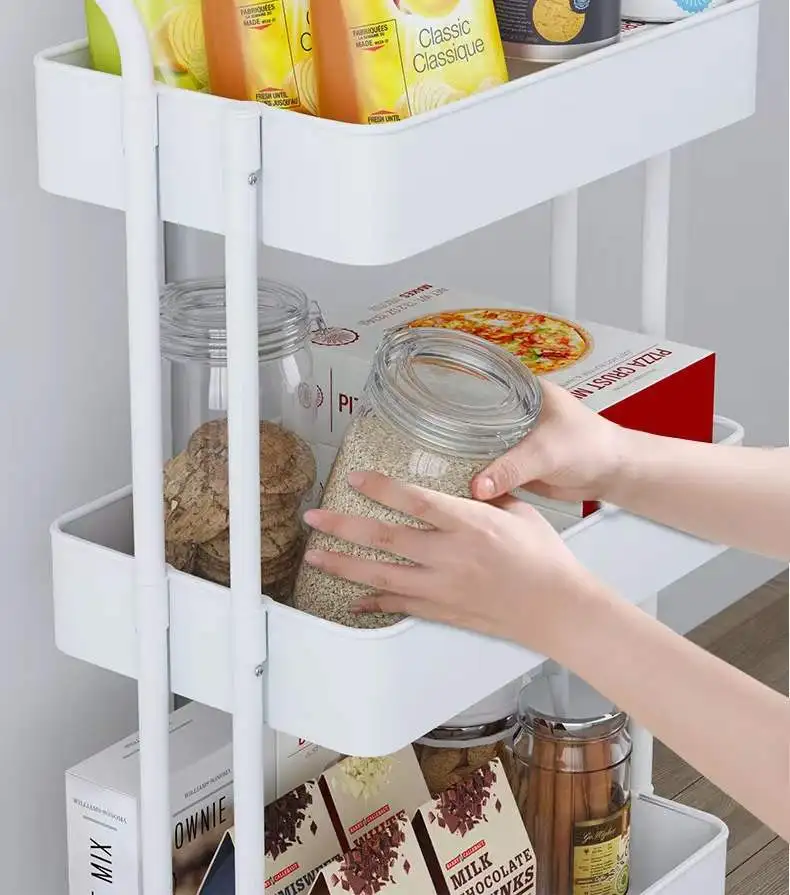 2022 hot sale ultra low price 3 Tier Kitchen Storage Rack Trolley
