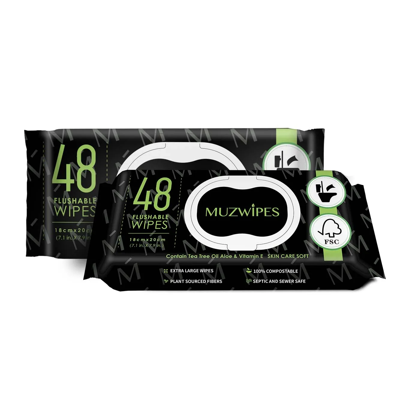 Premium Flushable Wipes 99.9% Water Content Healthy & Safe Antibacterial Wipes