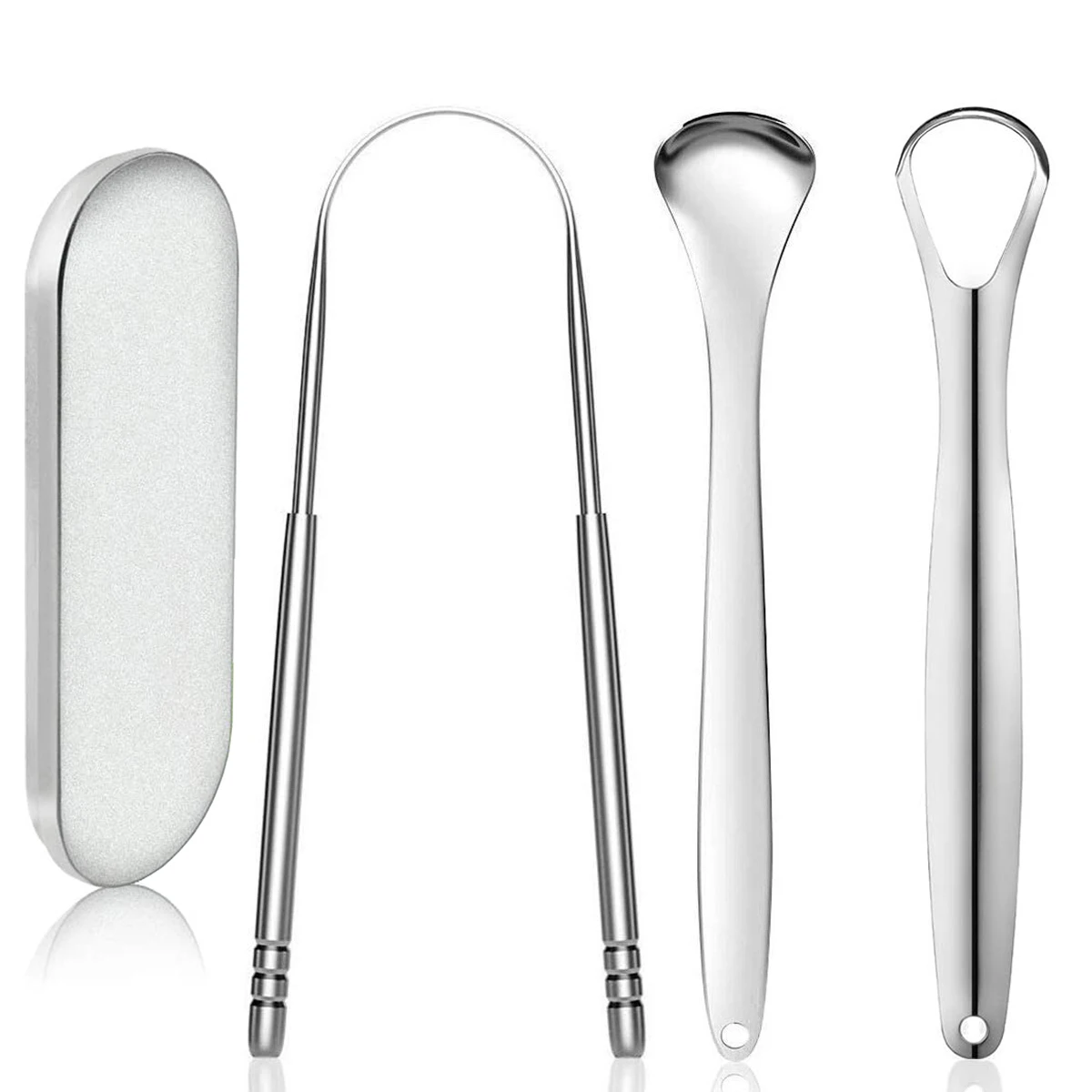 Amazon, Лидер продаж 2021, новая версия, скребок для языка, очиститель для взрослых и детей, медицинский класс, набор металлических кистей для языка, логотип на заказ