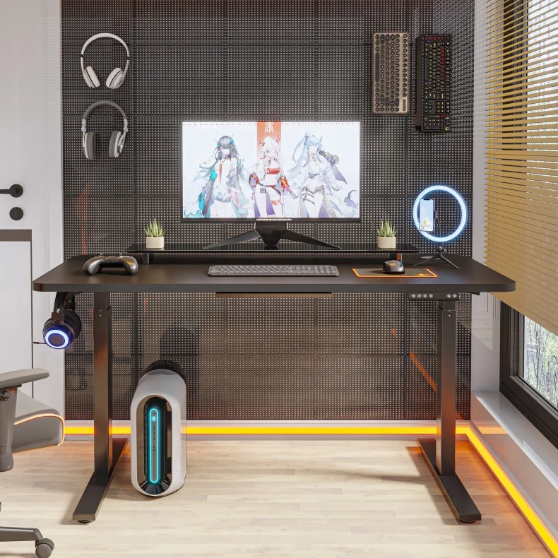 Electric Office Strong Desks Ergonomic Standing Frame Computer Gaming Home Motorized Workstation Adjustable Height Table
