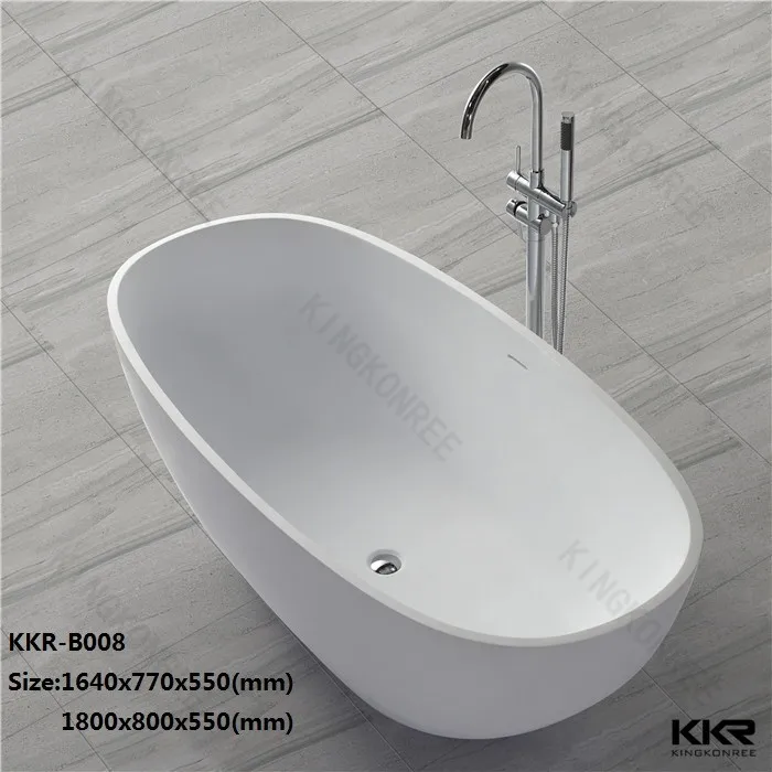 Elegant Black Acrylic Resin Solid surface Bath Tub Bathroom Whirlpool Bathtub with Drainage