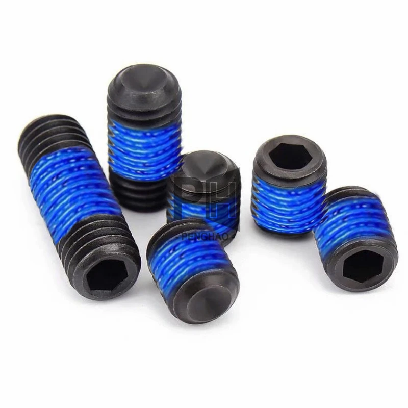 Black Hex Socket Flat Head Machine Thread Locking Screws with Blue Patch Screw M2 M3 M4 M5 M6 M8 Thread Locking Screws