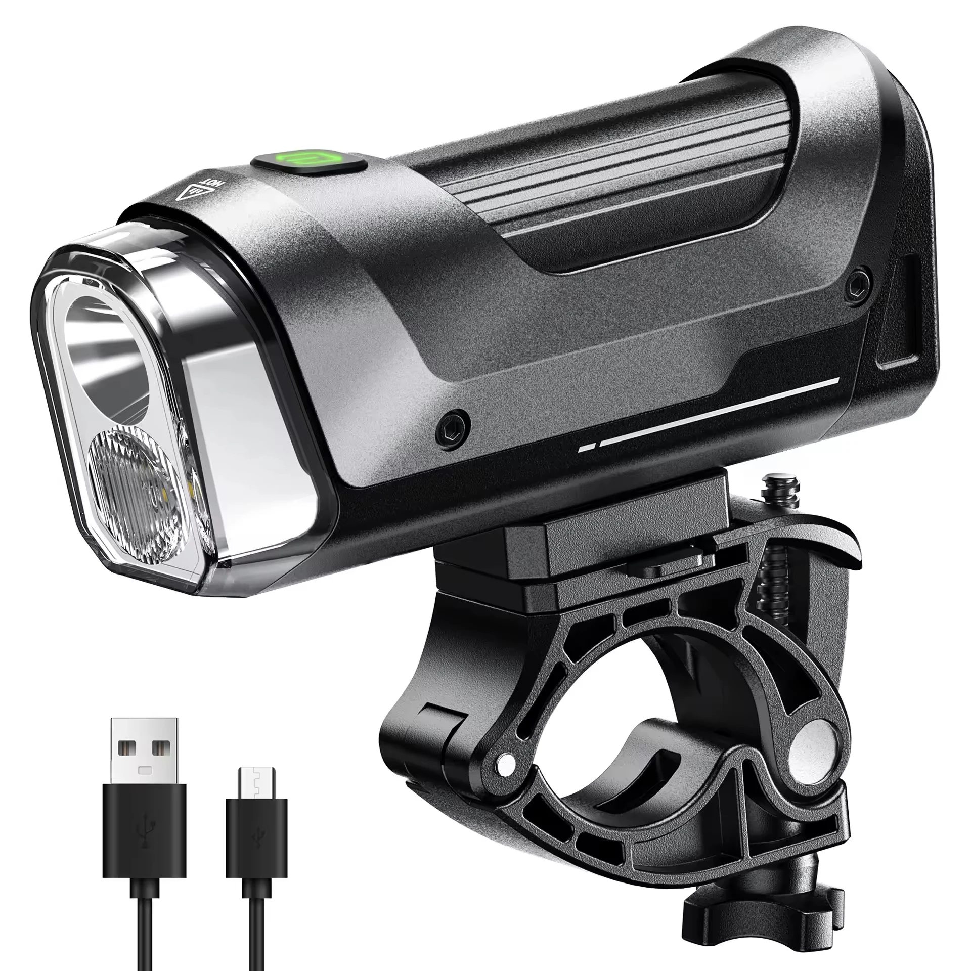 High And Low Beam Adjustment Multi-Function USB Rechargeable 5200mah Waterproof Aluminium Alloy+Abs Bike Front LED Bicycle Light