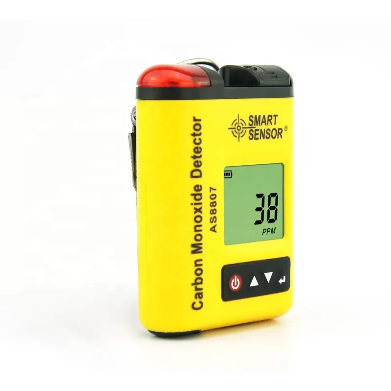 Smart Sensor AS8807 Portable Digital Carbon Monoxide Detector Clip-on CO Gas Concentration Monitor Tester Analyzer