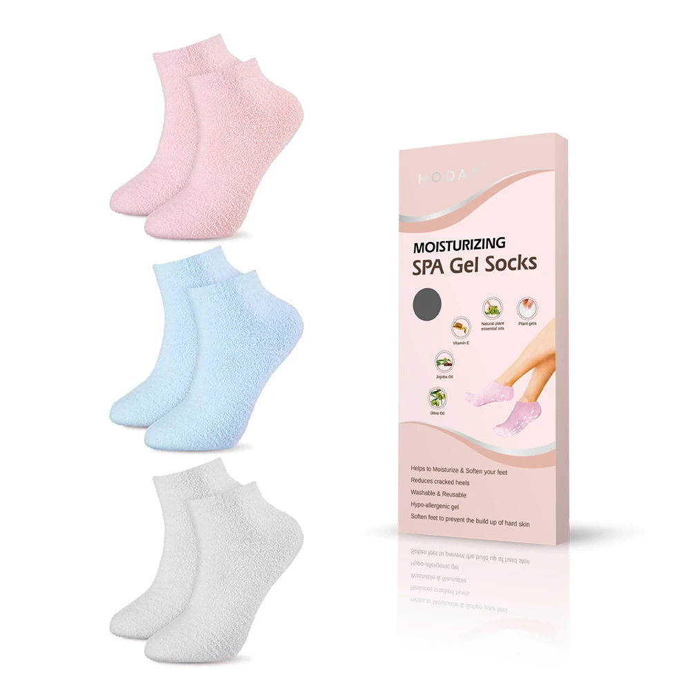 Colorful Soft Feet Moisturizer Spa Pedicure Socks for Dry Cracked Rough Heels