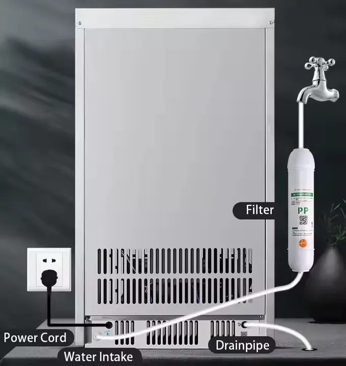 Commercial Electric Ice Maker 25-30kgs/24h 220v for Shop Bar Household and Hotel Use