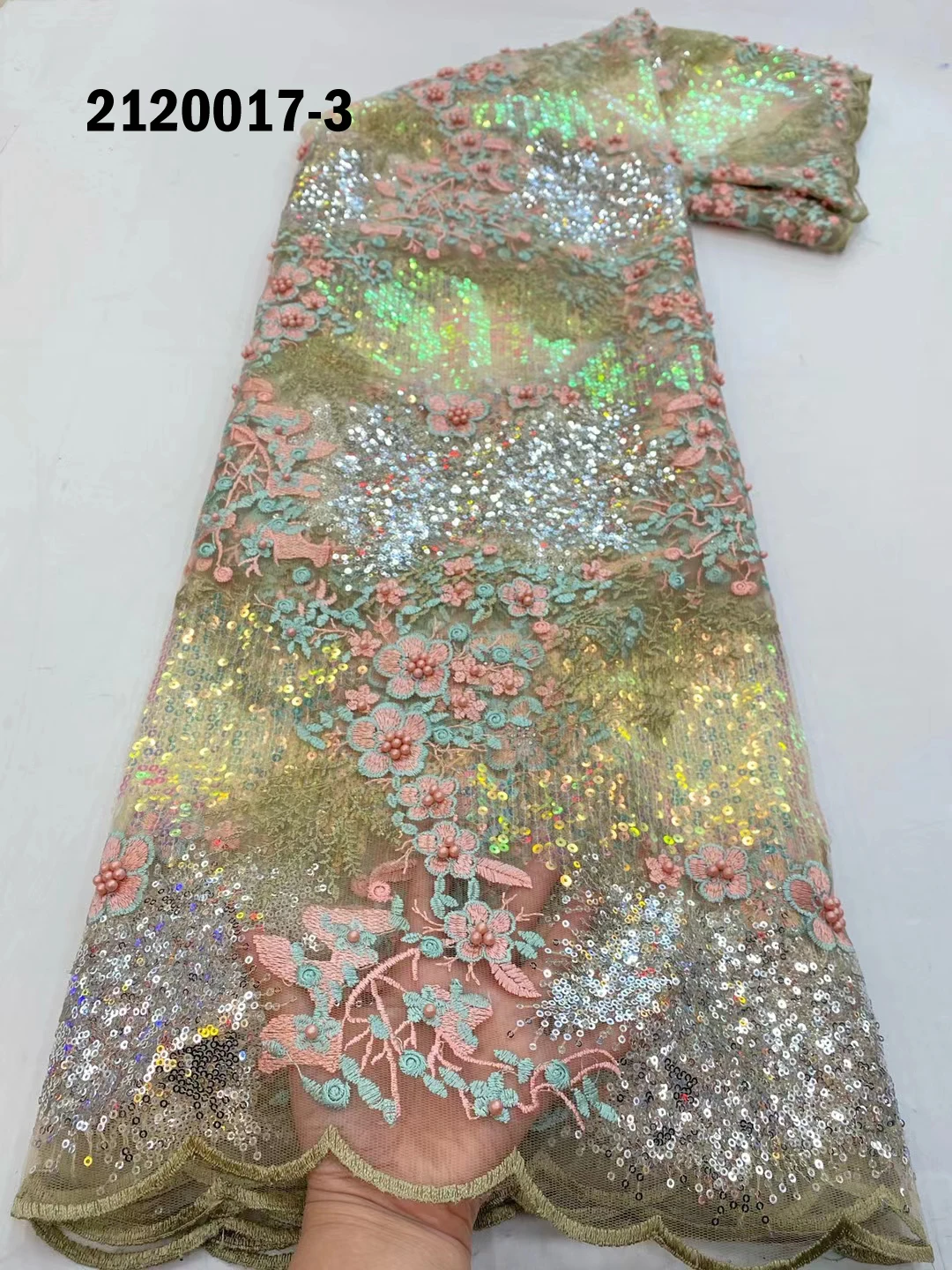 2022 best quality mix color embroidery dress beads and sequins tulle laces heavy flowers beaded lace fabric