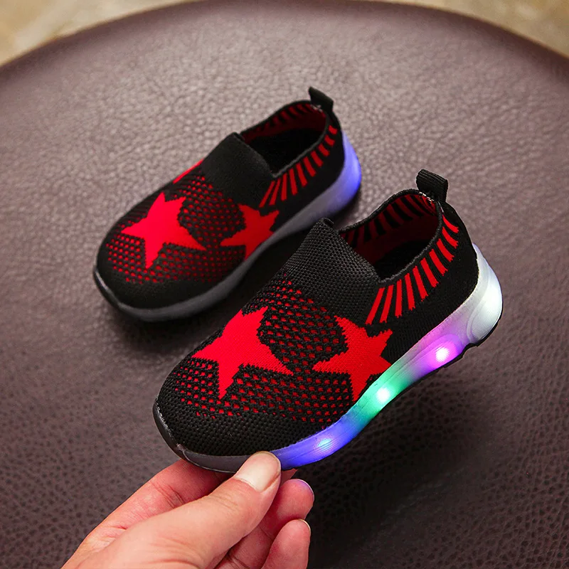 Best Selling Lovely Hot High Quality Cute Eyelash Led Flashing Light Shoes Kids Led Flash Casual Shoes