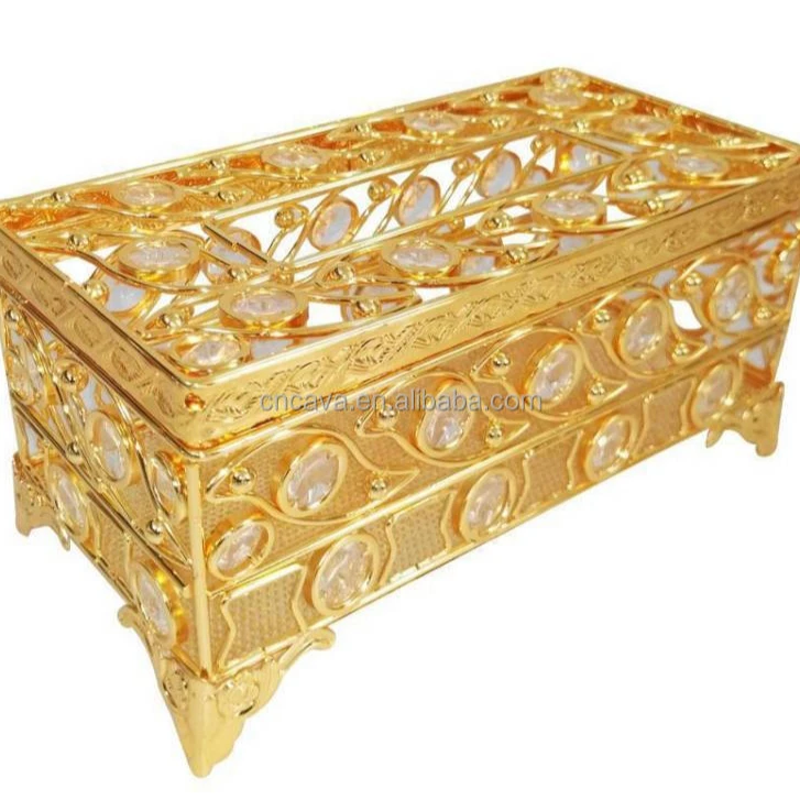 2021 new arrival novel arabic design metal tissue box for home decoration