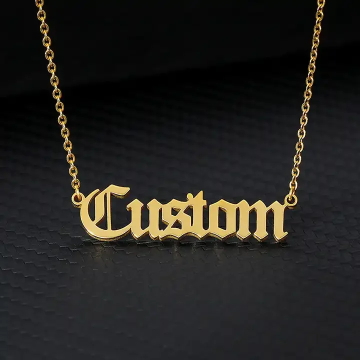 Retro Letter Angel Number 18K Gold Vacuum Plated Stainless Steel Necklace Personalized Letter Necklace For Women Custom Names