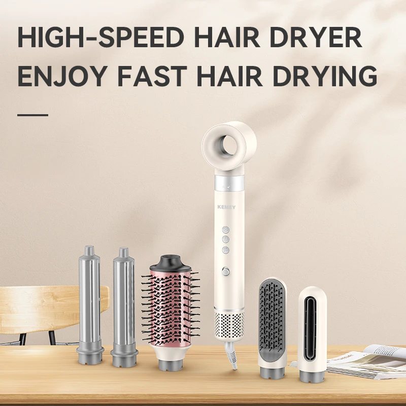 KEMEI km-6896 Multifunctional Hair Dryer Styling Tools Professional Salon High Speed Hair Blower Straightener Brush